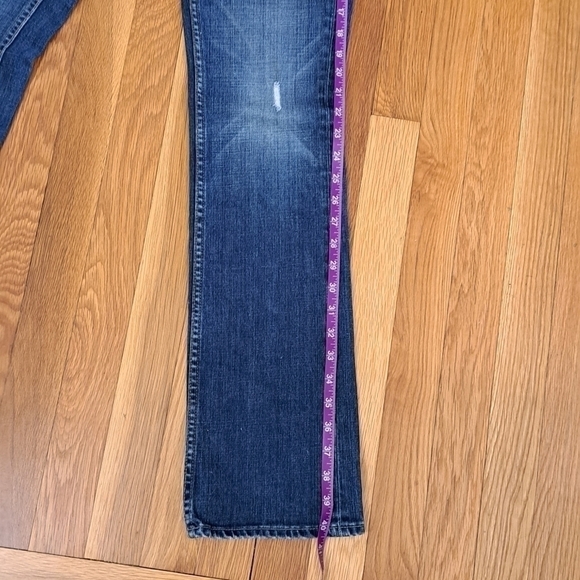 Fossil Women's Size 27 Boyfriend Distressed Denim Jeans 8" Rise Western Cowgirl - Picture 12 of 14